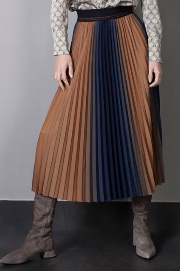 Anonyme Italy Accordion Pleated Ombre Skirt