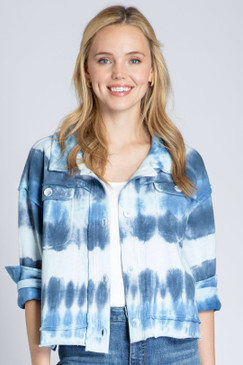 APNY Tie Dye Jeans Jacket in French Terry