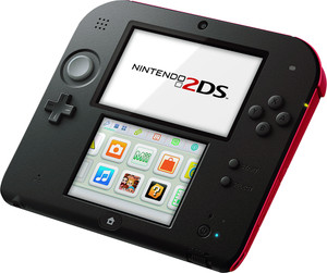 Nintendo 2DS Console with Wall Charger - Crimson Red Sides
