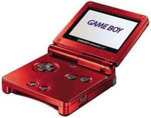 GameBoy Advance SP Console with Wall Charger - Flame Red Model #001