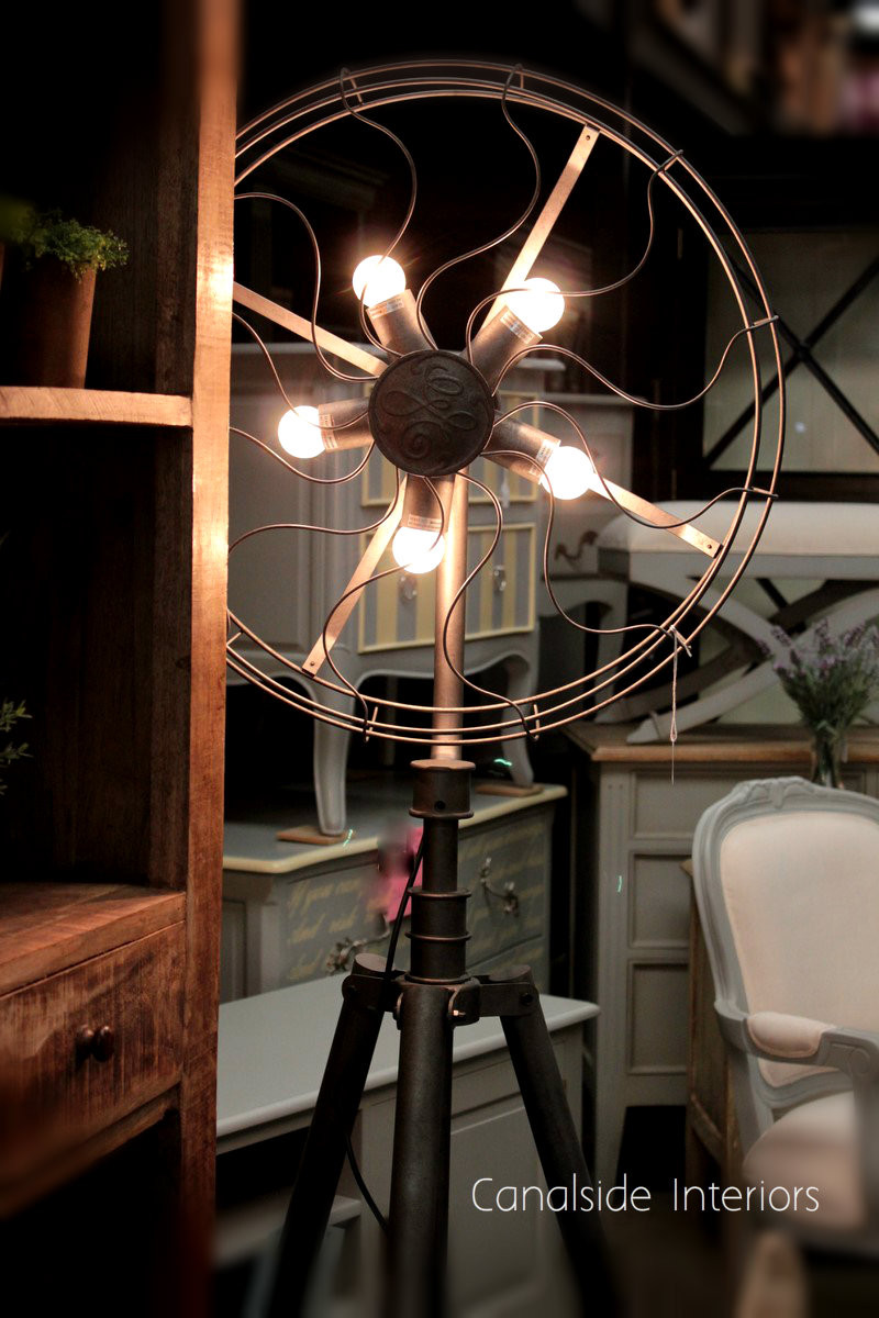 Industrial Fan Floor Lamp 180cm