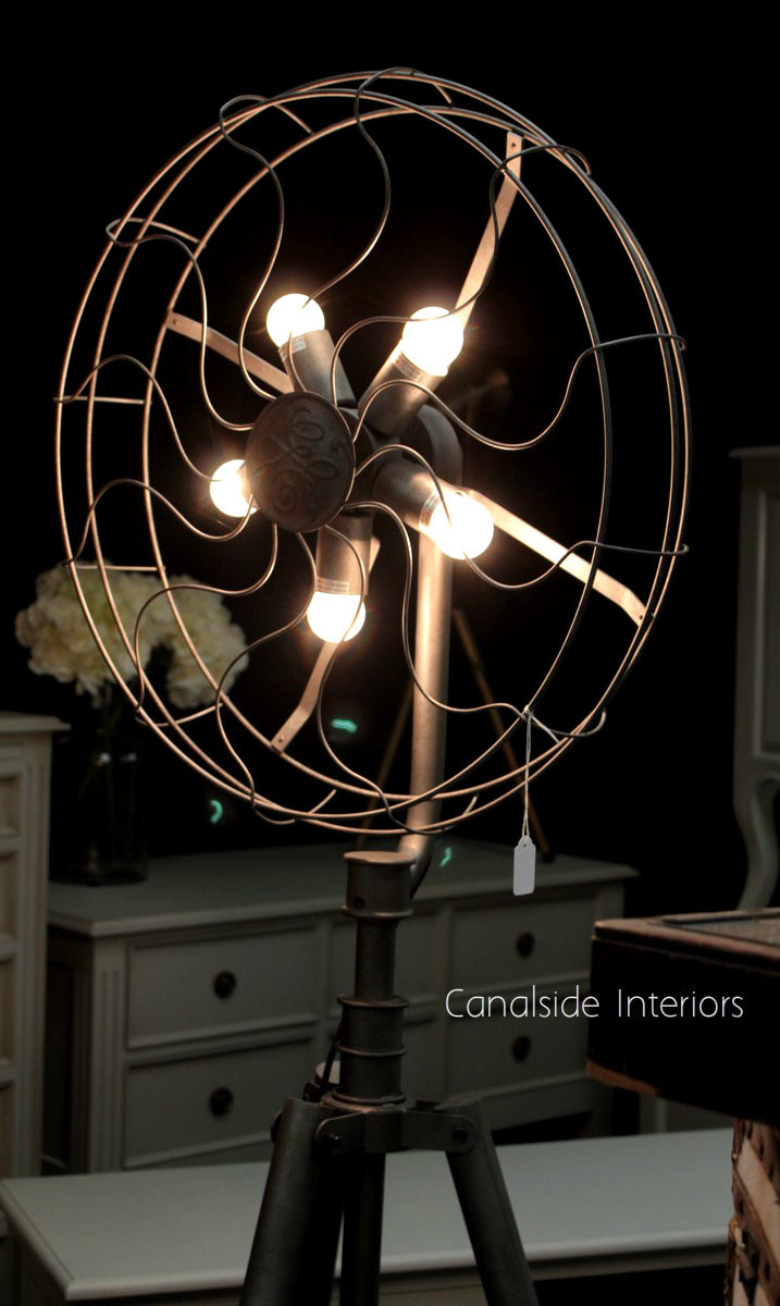 Industrial Fan Floor Lamp 180cm