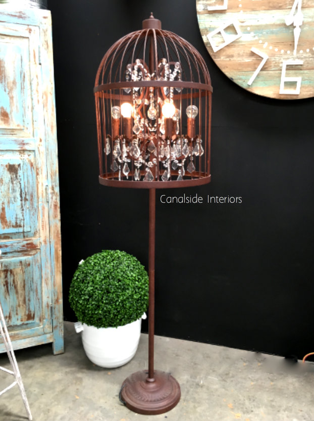 Vintage Birdcage Floor Lamp 160cm  LIGHTING, LIGHTING Lamps