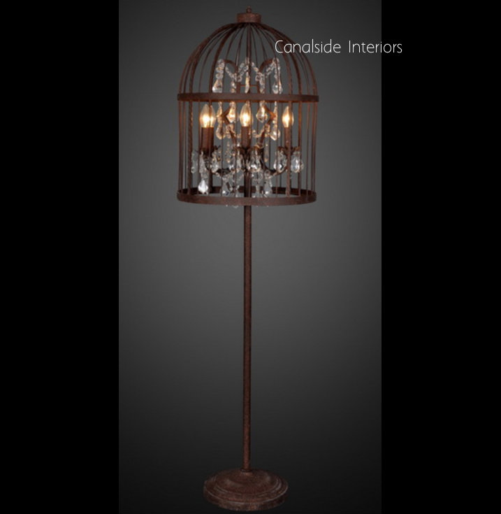 Vintage Birdcage Floor Lamp 160cm  LIGHTING, LIGHTING Lamps