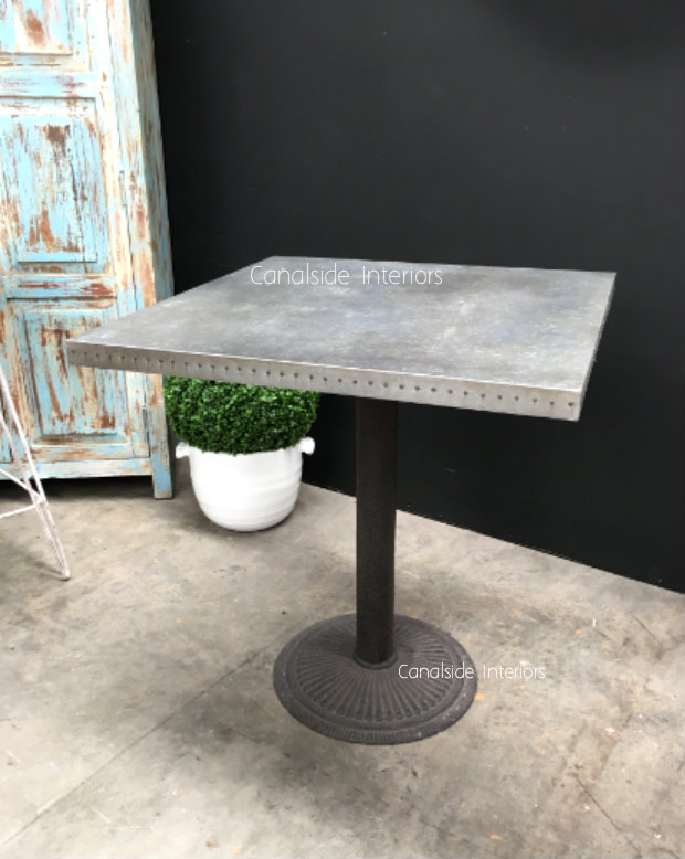 Cafe Table Top Metal Style with exposed rivets 70cm Square CAFE FURNITURE, CAFE FURNITURE Table Tops & Tables