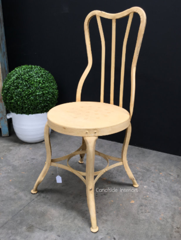 Shaped Back Industrial Chair Yellow INDUSTRIAL RUSTIC Style, Dining, CHAIRS, CAFE FURNITURE, CHAIRS Dining
