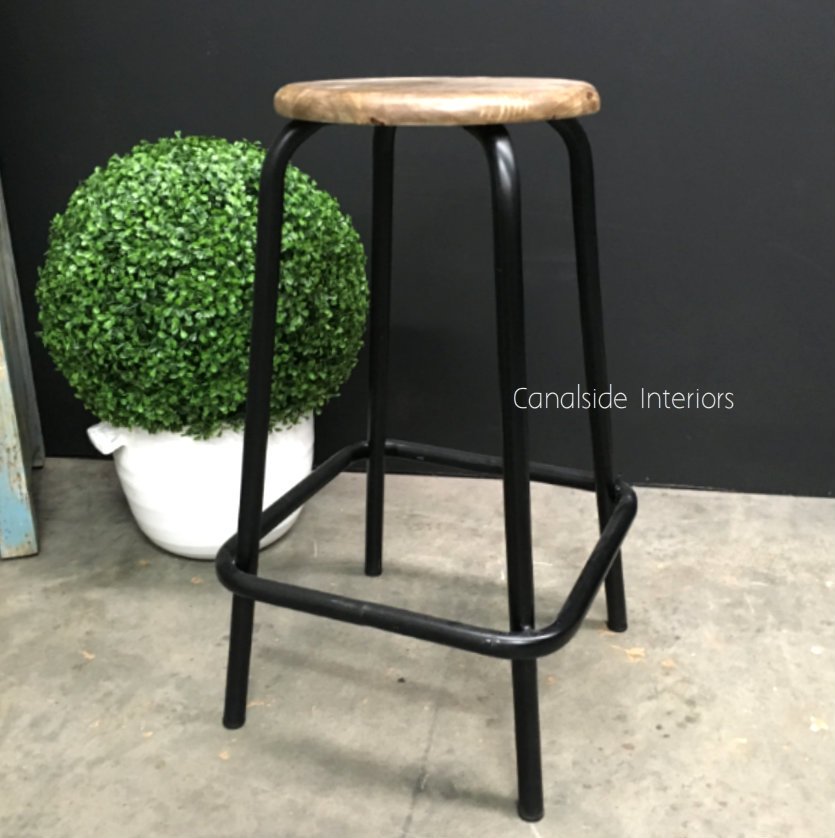 Axis Industrial Bar Stool Distressed Black