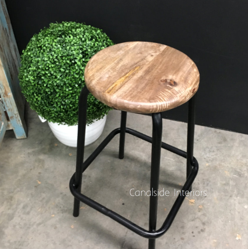 Axis Industrial Bar Stool Distressed Black