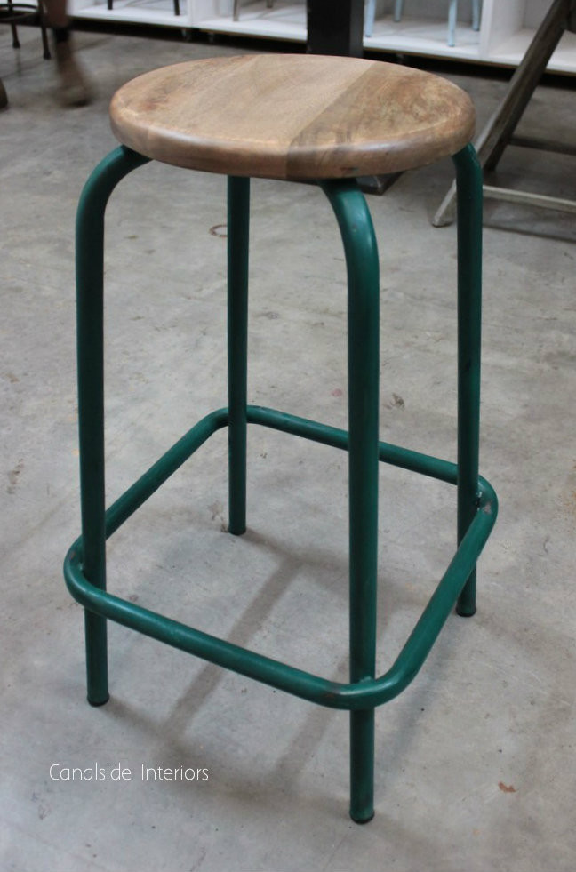 Axis Industrial Bar Stool Distressed Green