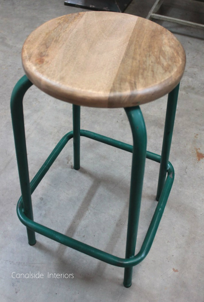Axis Industrial Bar Stool Distressed Green
