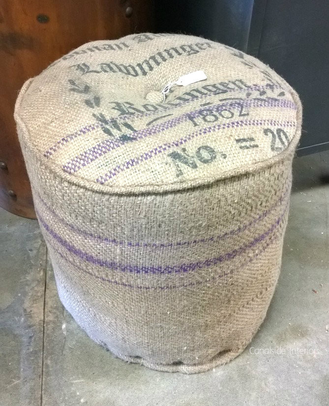 Zoe Hessian Ottoman 1862 Print  INDUSTRIAL RUSTIC Style, Accessories, CHAIRS, CAFE FURNITURE, CHAIRS Stools, BEDROOM Headboards & Ottomans, CAFE FURNITURE Stools & Chairs