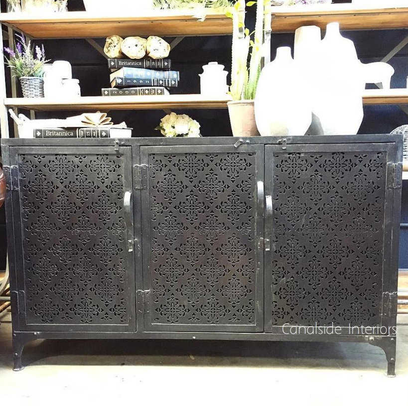 Foundry Industrial 3 Door Sideboard with Perforated Metal