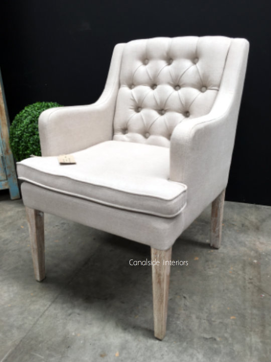 Emilia Upholstered Chair Cream