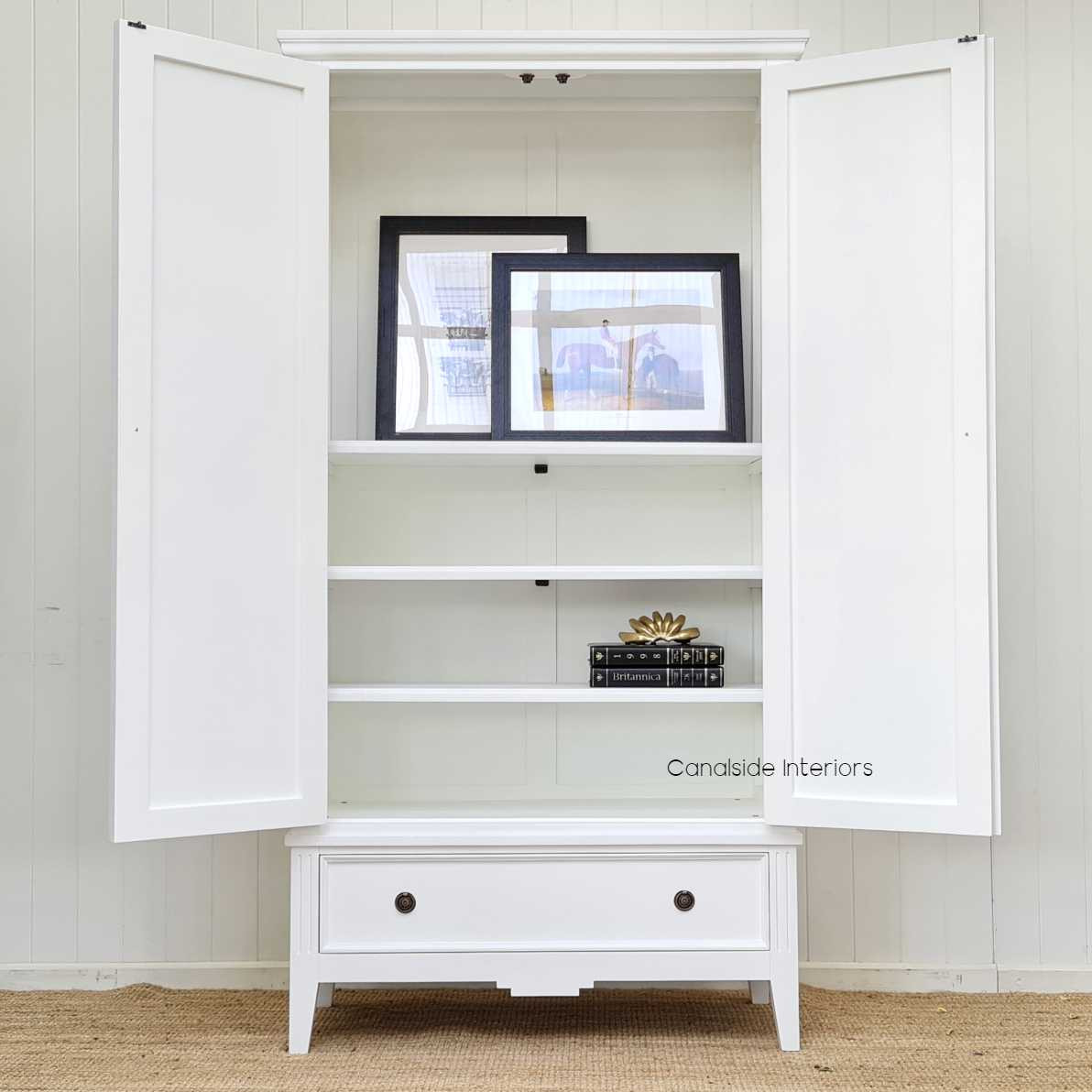 Perspective of the wardrobe, capturing its depth and quality construction, perfect for both modern and traditional decors