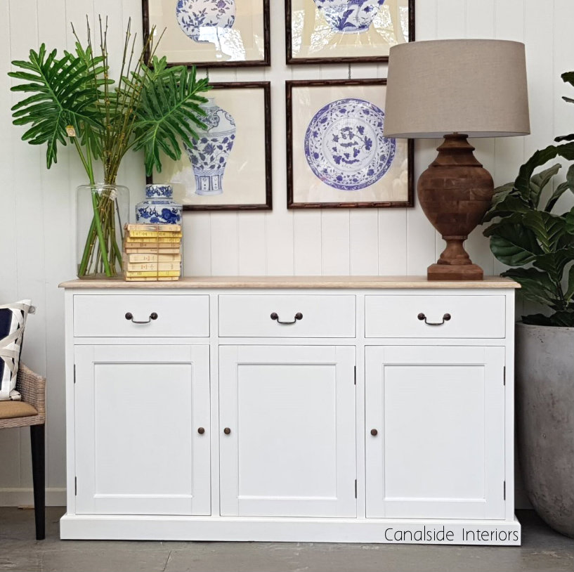 Clermont Sideboard White with limewash top  FRENCH  FURNITURE, HAMPTONS Style, PLANTATION Style, LIVING Room, LIVING TV Media & Storage, TABLES Sideboards & Buffets, STORAGE, STORAGE Sideboards & Buffets