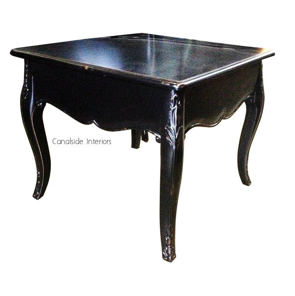 Laurent Side Table Coffee Table Black Distressed