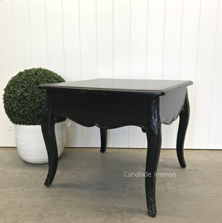 Laurent Side Table Coffee Table Black Distressed