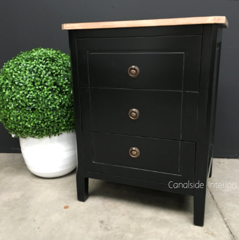 Beckett Bedside Distressed Black with Limewash Top  BEDROOM, BEDROOM Bedsides