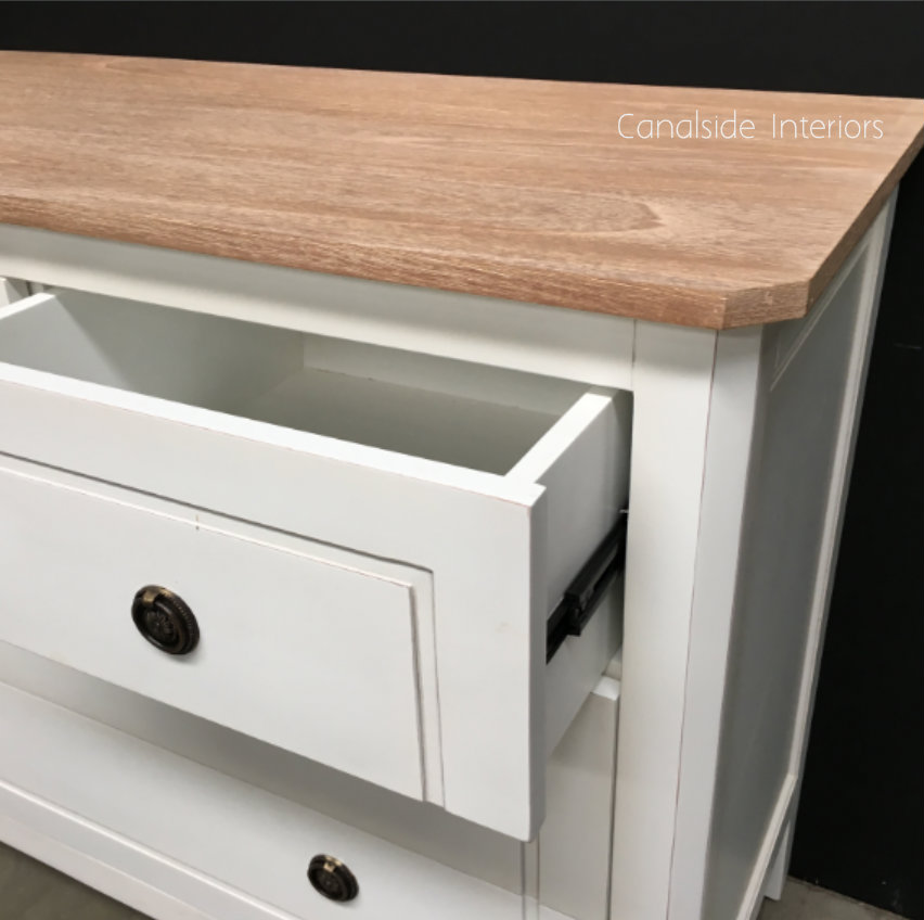 Beckett Chest of Drawers Distressed White Limewash Top  BEDROOM, HAMPTONS Style, PLANTATION Style, BEDROOM Chests & Commodes, TABLES Sideboards & Buffets, STORAGE, STORAGE Sideboards & Buffets