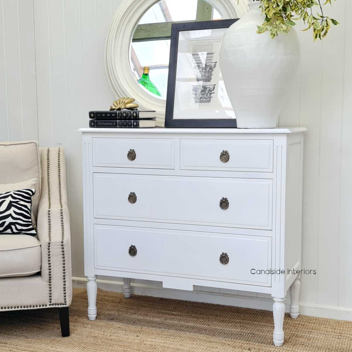 Elissa Chest of Drawers Distr. White  FRENCH  FURNITURE, BEDROOM, HAMPTONS Style, PLANTATION Style, BEDROOM Chests & Commodes, TABLES Sideboards & Buffets, STORAGE, STORAGE Sideboards & Buffets