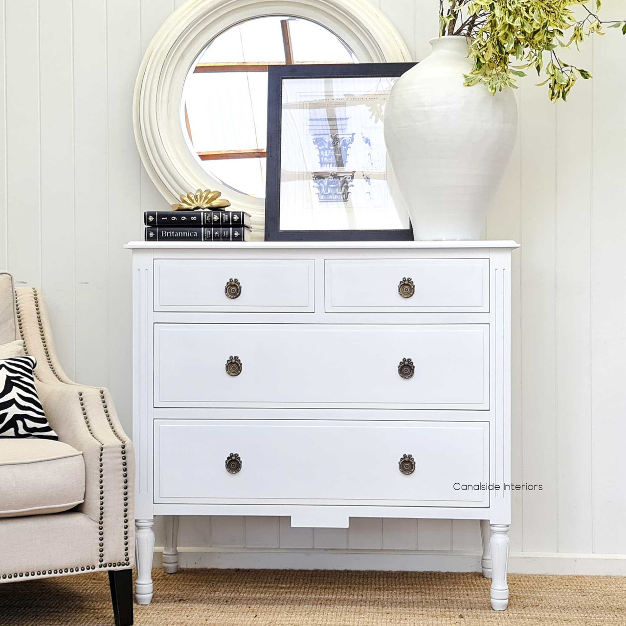 Elissa Chest of Drawers Distr. White  FRENCH  FURNITURE, BEDROOM, HAMPTONS Style, PLANTATION Style, BEDROOM Chests & Commodes, TABLES Sideboards & Buffets, STORAGE, STORAGE Sideboards & Buffets