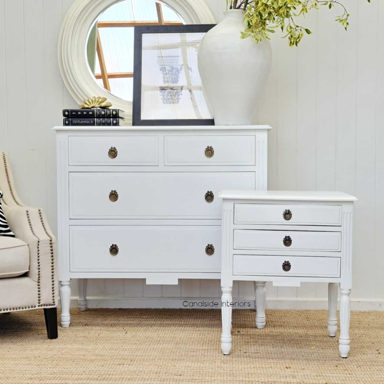 Elissa Chest of Drawers Distr. White  FRENCH  FURNITURE, BEDROOM, HAMPTONS Style, PLANTATION Style, BEDROOM Chests & Commodes, TABLES Sideboards & Buffets, STORAGE, STORAGE Sideboards & Buffets