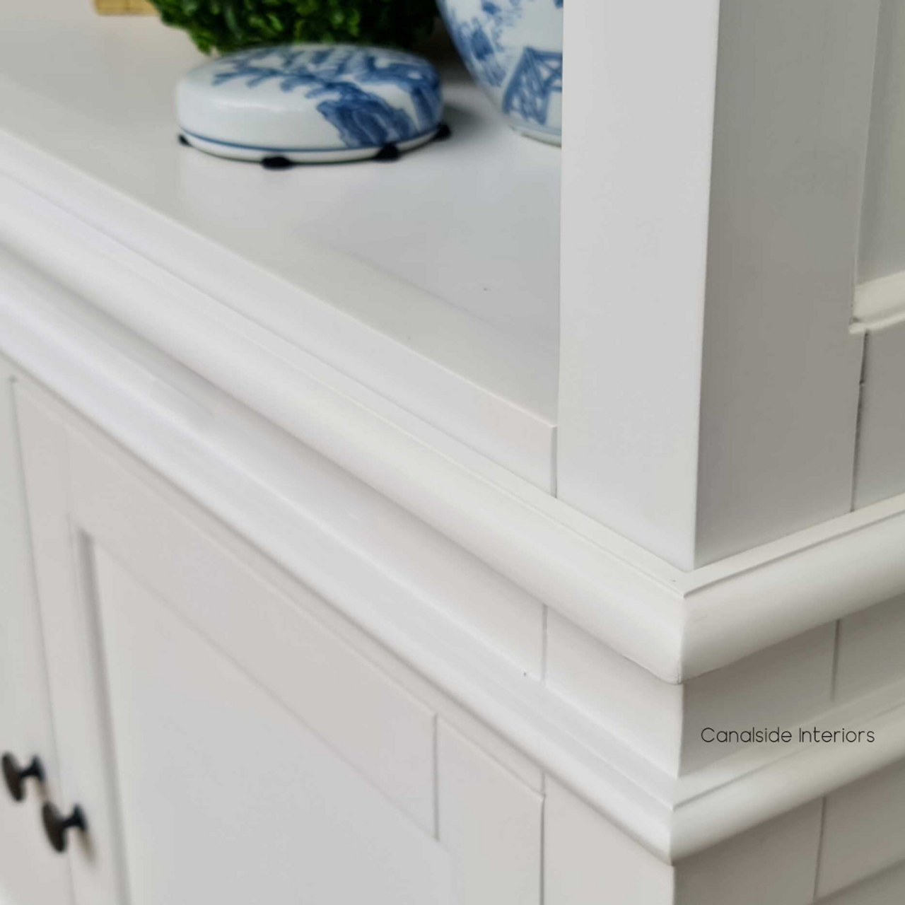 Imbue your dining room with timeless elegance using the Grange Wall Unit, an exquisite storage piece from Canalside Interiors.