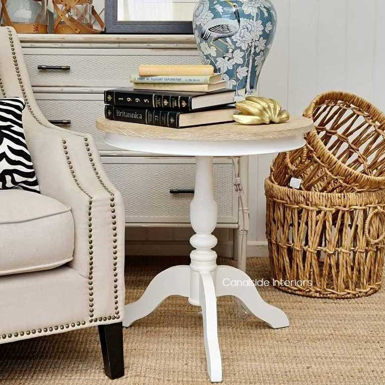 Styled in a living room setting, the Candy Crush side table complements both modern and classical decor.