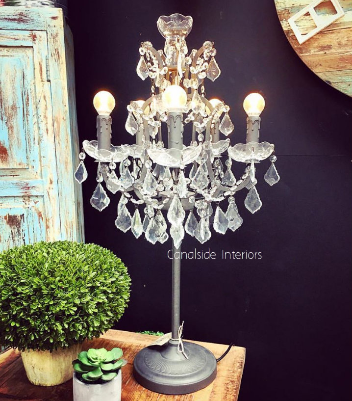 Florian Table Lamp Distr. Grey  LIGHTING, LIGHTING Lamps