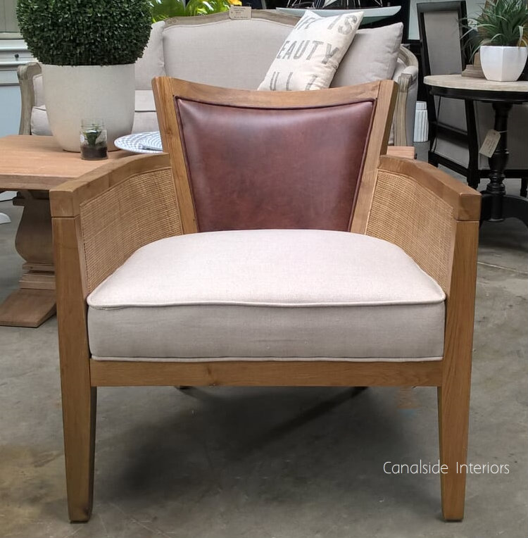 Colony Armchair Leather Rattan