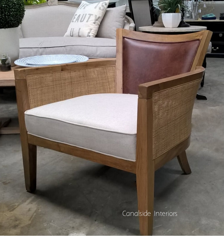 Colony Armchair Leather Rattan
