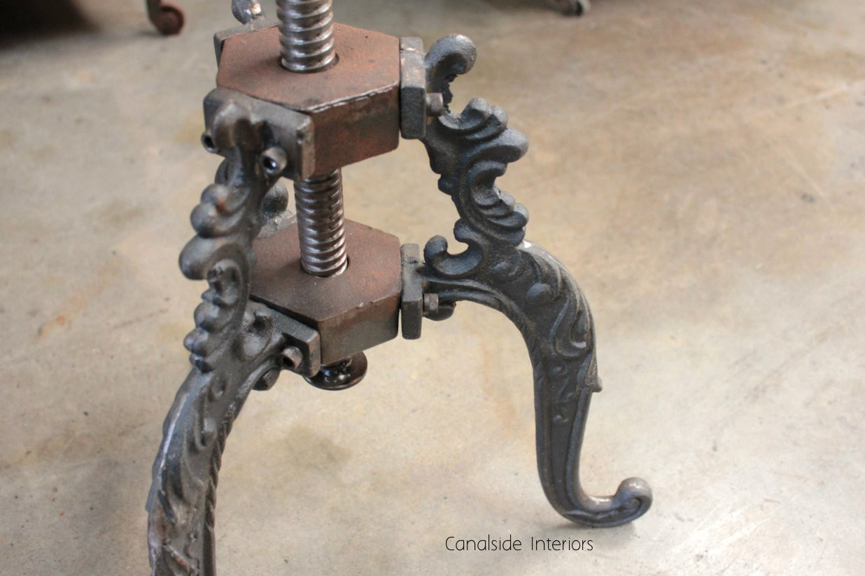 Valor Adjustable Industrial Stool with Crank Leather Seat  INDUSTRIAL RUSTIC Style, CHAIRS, CAFE FURNITURE, CHAIRS Stools, CAFE FURNITURE Stools & Chairs