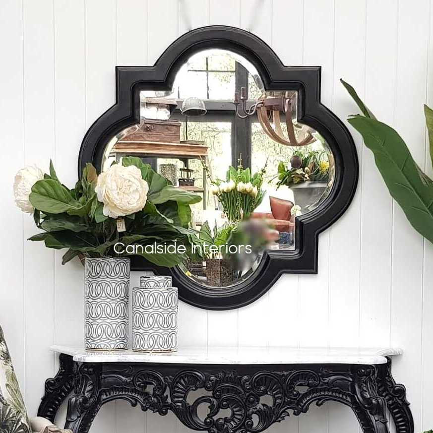 Cadence Mirror Distressed Black 80cm  MIRRORS
