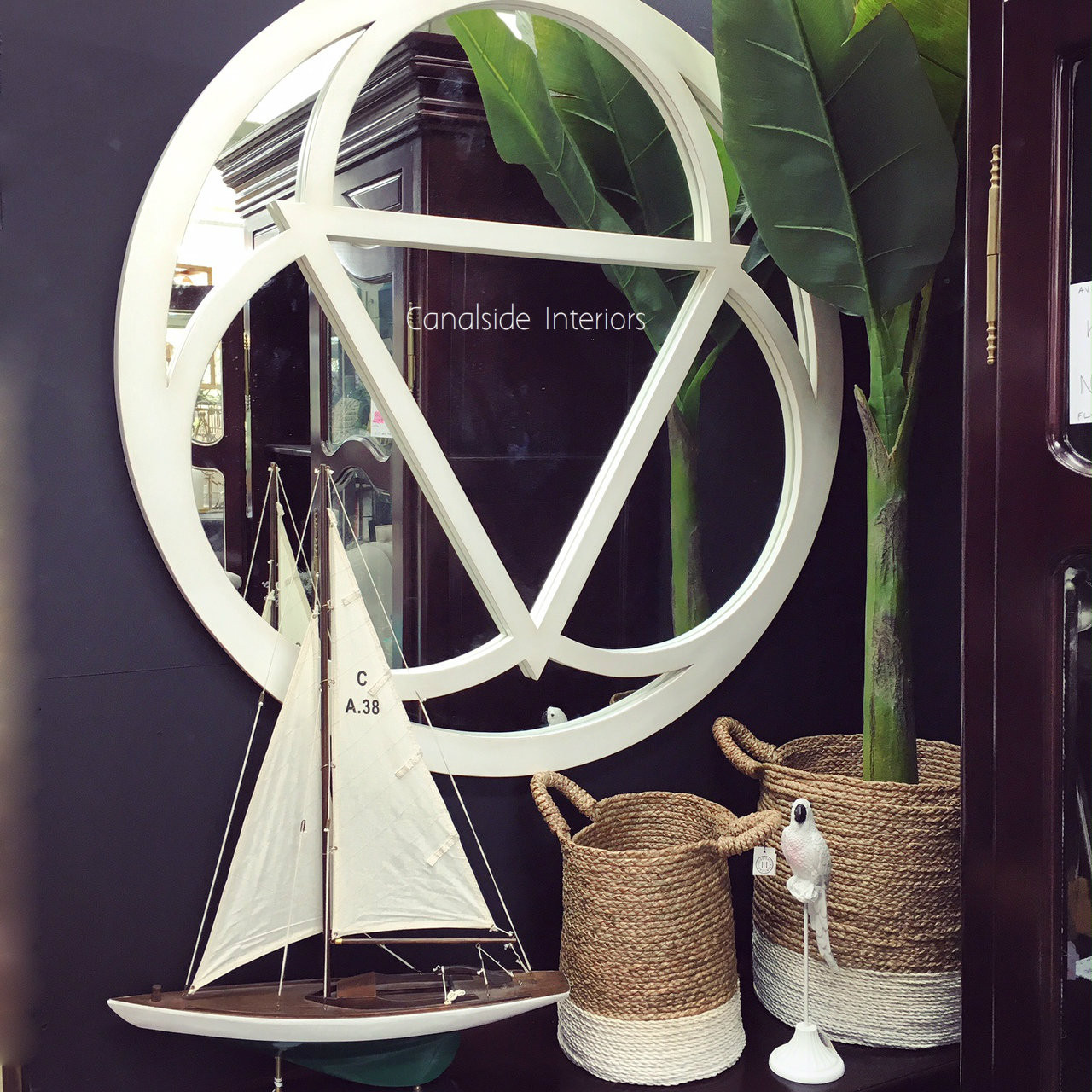 Evora Mirror Distressed White 90cm  FRENCH  FURNITURE, HAMPTONS Style, PLANTATION Style, MIRRORS