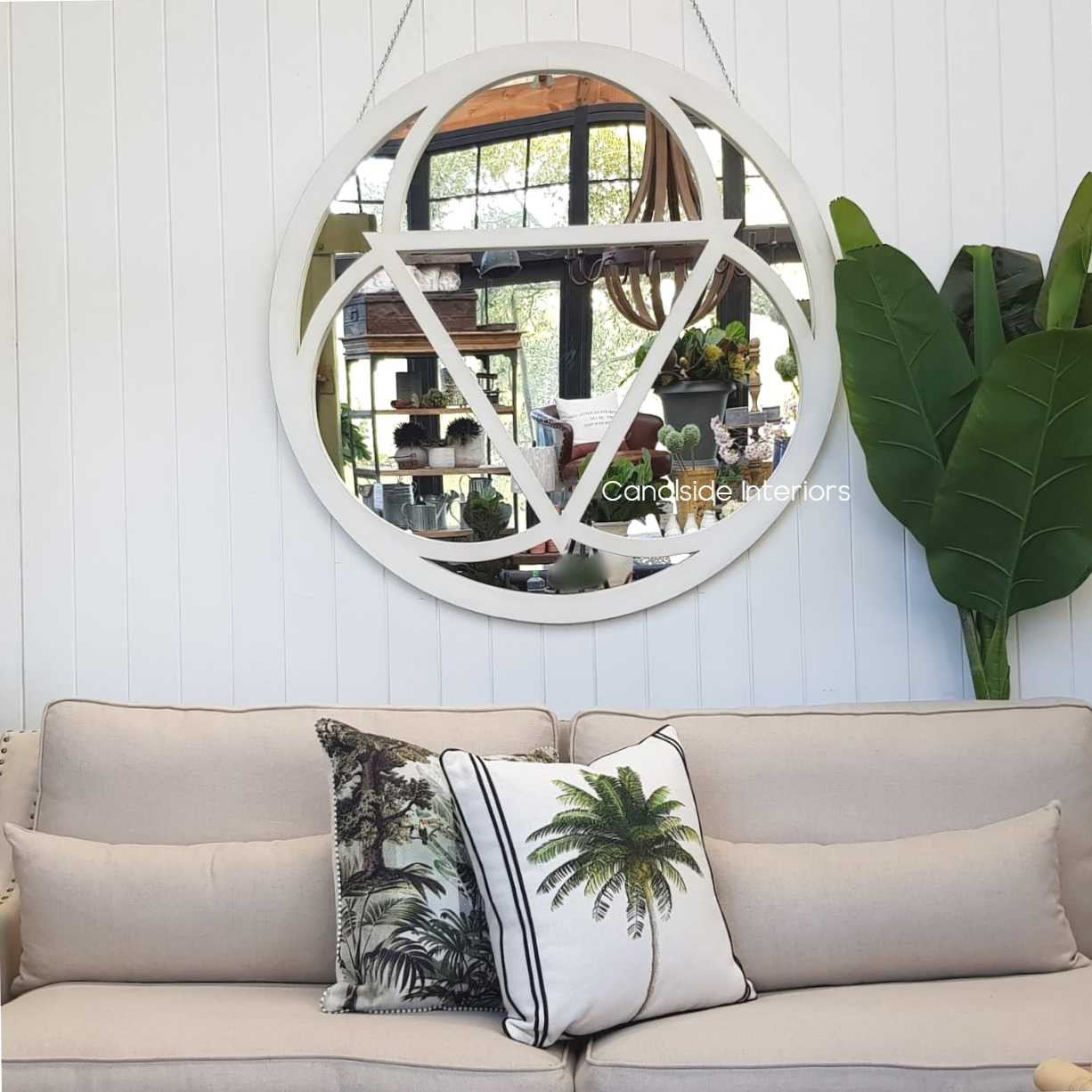 Evora Mirror Distressed White 90cm  FRENCH  FURNITURE, HAMPTONS Style, PLANTATION Style, MIRRORS