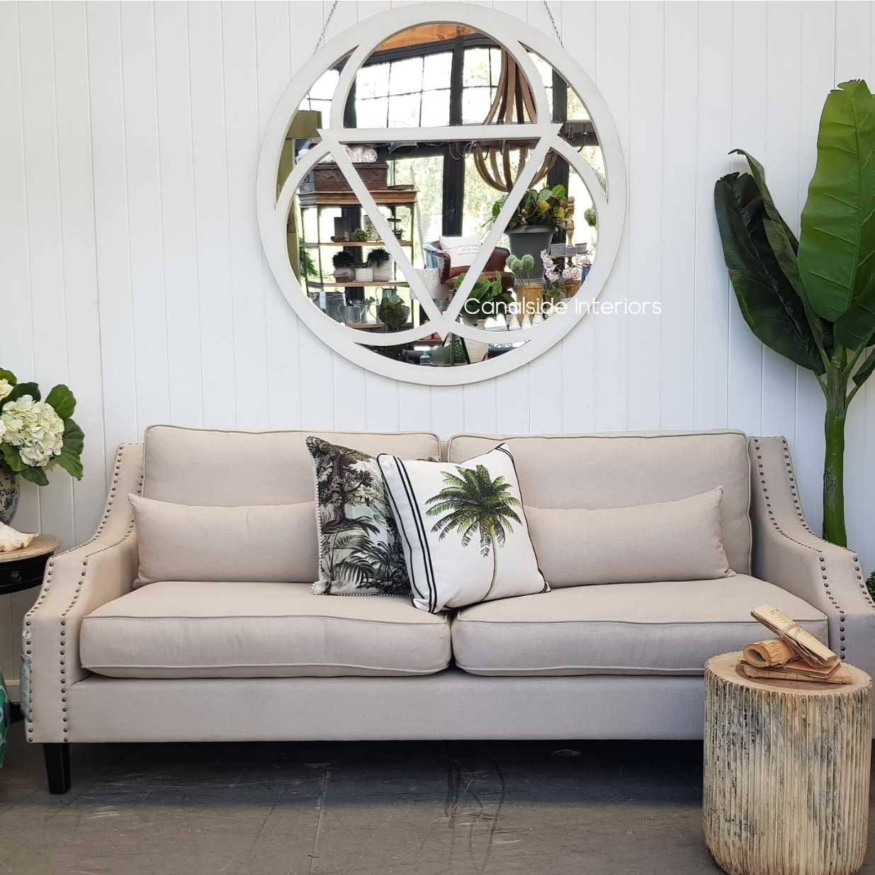 Evora Mirror Distressed White 90cm  FRENCH  FURNITURE, HAMPTONS Style, PLANTATION Style, MIRRORS
