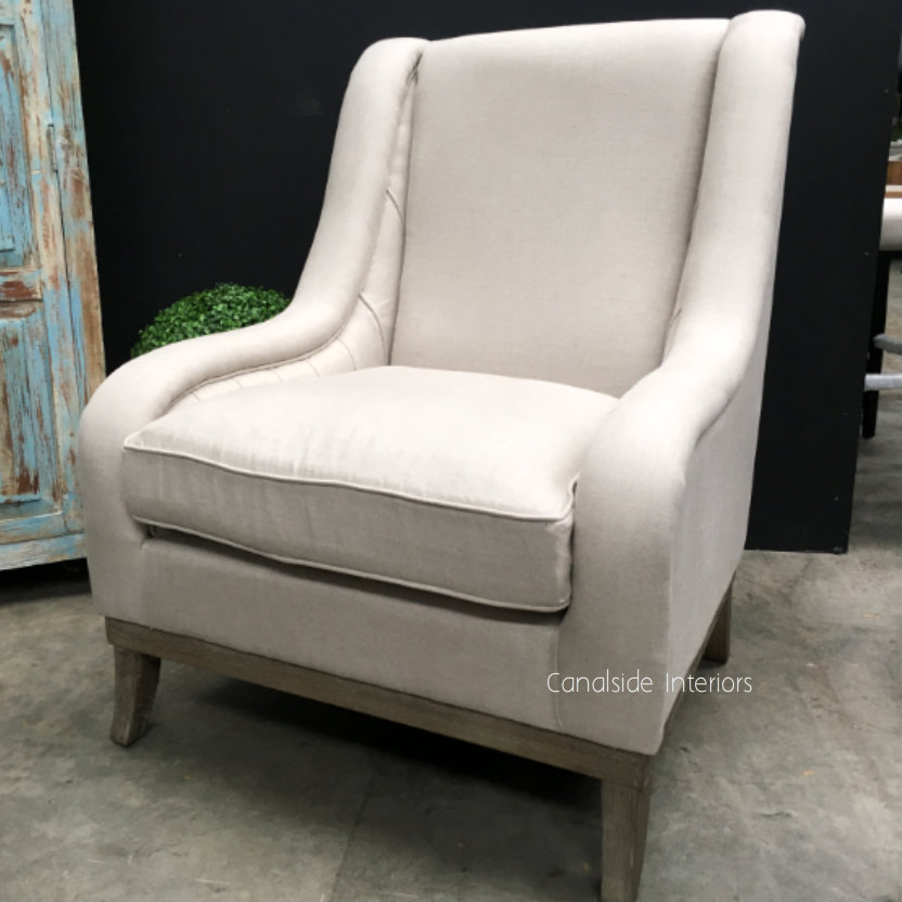 Zane Occasional Wingback Armchair with black legs