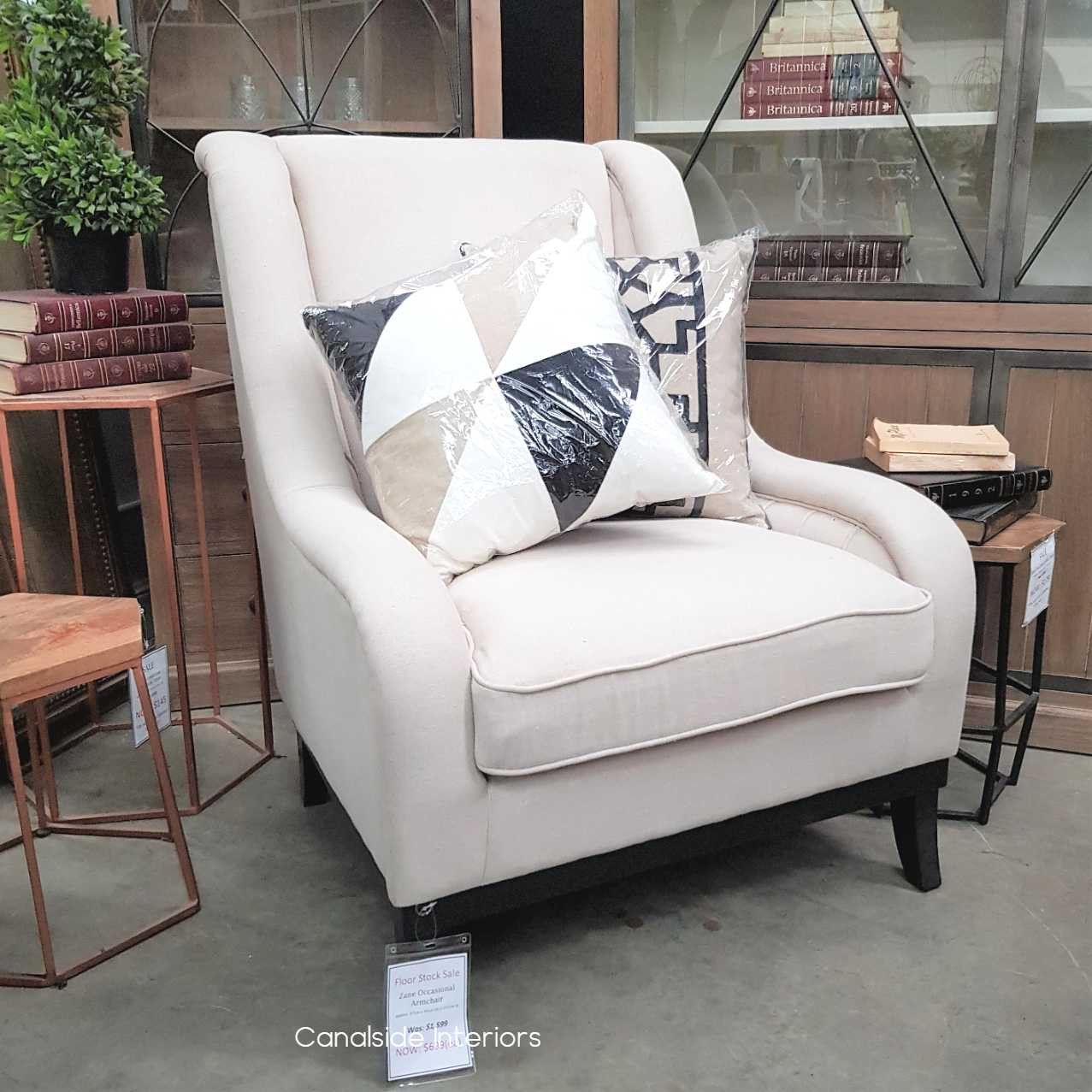 Zane Occasional Wingback Armchair with black legs