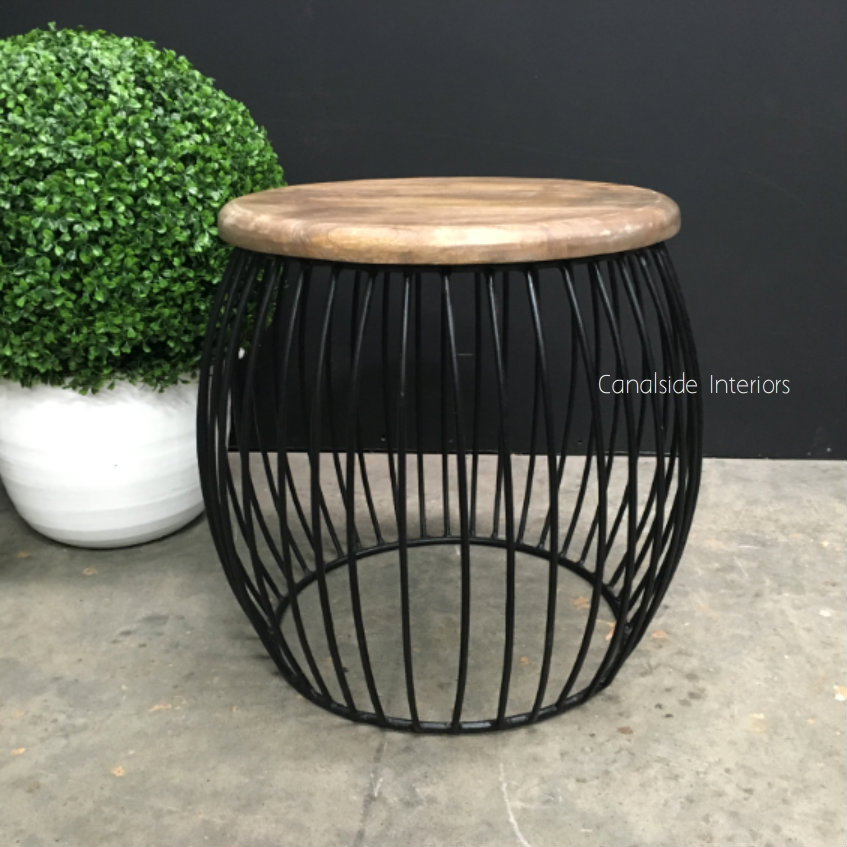 Cabana Side Table Distressed Black