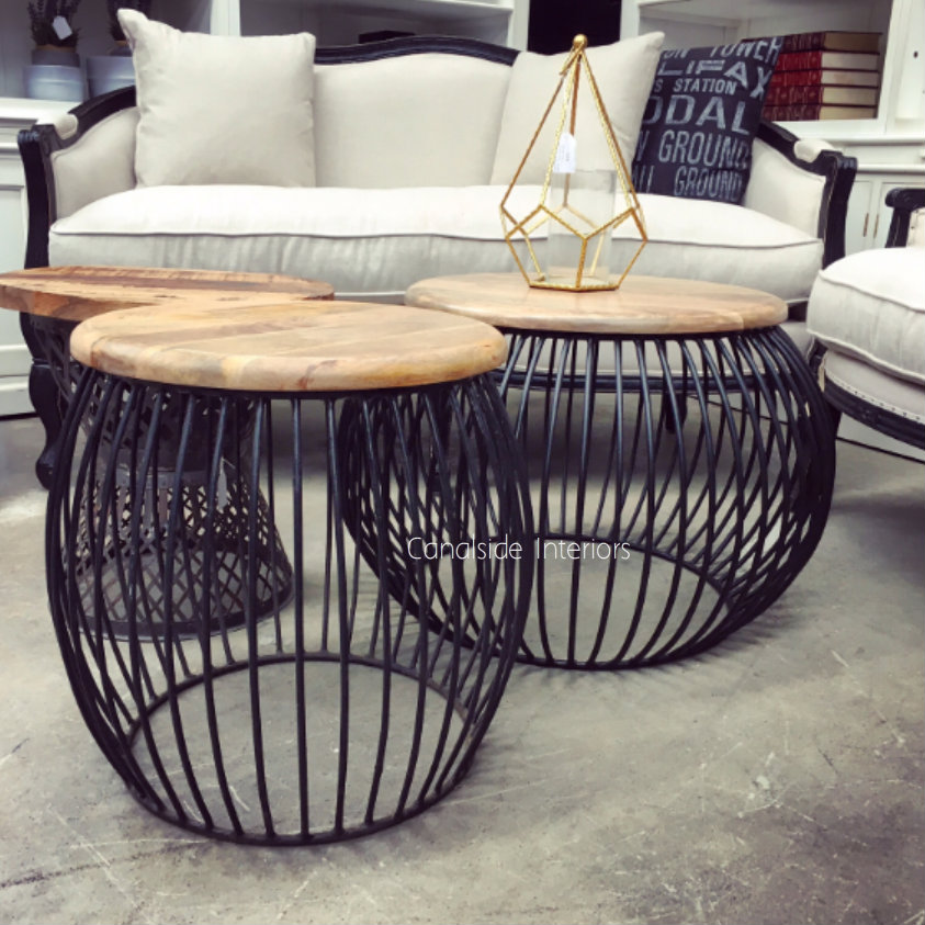 Cabana Side Table Distressed Black