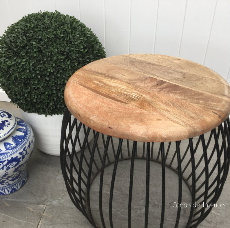 Cabana Side Table Distressed Black