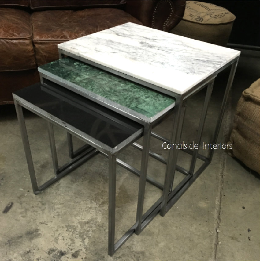 TriColour Marble Nest Side Tables
