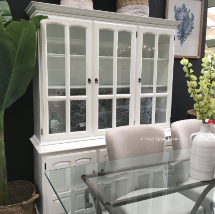 Jackson Vintage Style BuffetHutch Distressed White