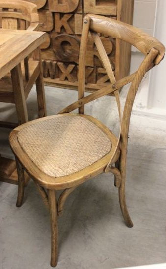 For a library that speaks of timeless quality, choose the Natural French Oak Cross Back Chair - Canalside Interiors