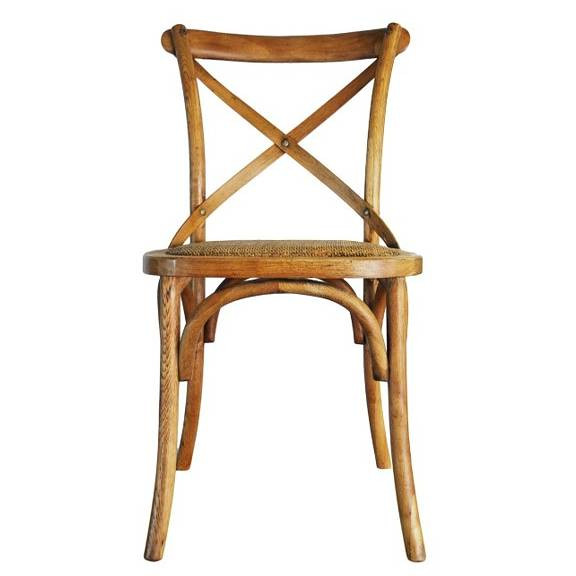 French Oak Cross Back Chair in natural finish, bringing classical elegance to your home office - Canalside Interiors