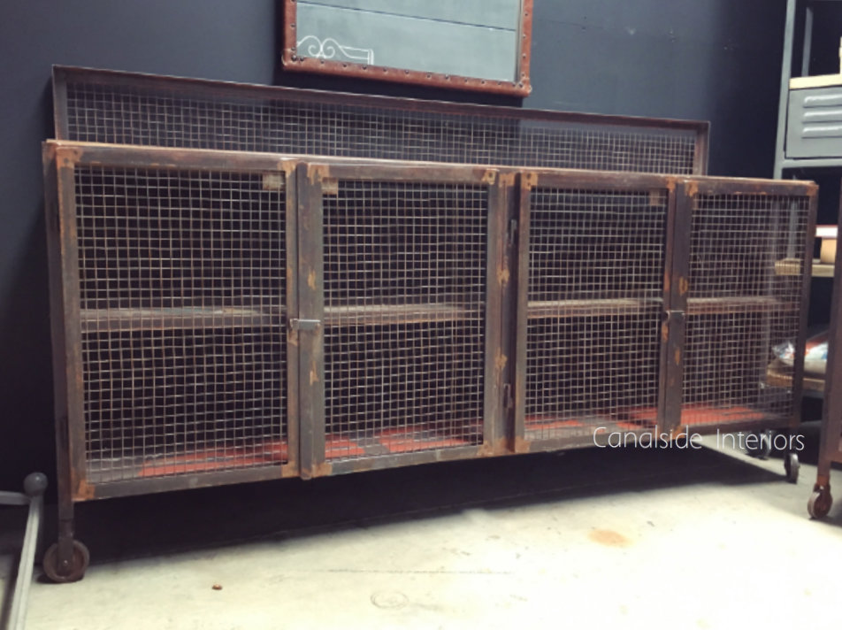 Lothbrok Mesh Industrial TV Unit Sideboard Large  INDUSTRIAL RUSTIC Style, CAFE FURNITURE, LIVING Room, LIVING TV Media & Storage, CAFE FURNITURE Storage, TABLES Sideboards & Buffets, STORAGE, STORAGE Sideboards & Buffets