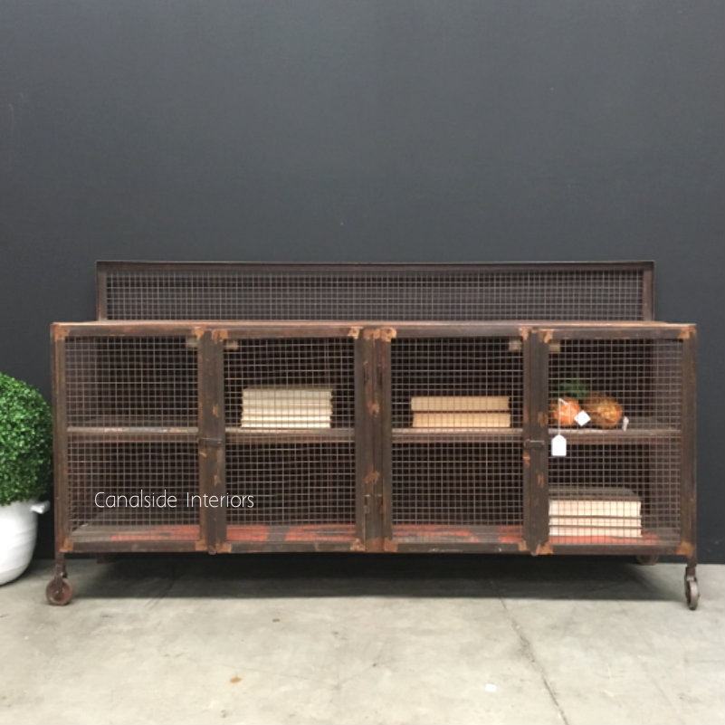 Lothbrok Mesh Industrial TV Unit Sideboard Large  INDUSTRIAL RUSTIC Style, CAFE FURNITURE, LIVING Room, LIVING TV Media & Storage, CAFE FURNITURE Storage, TABLES Sideboards & Buffets, STORAGE, STORAGE Sideboards & Buffets