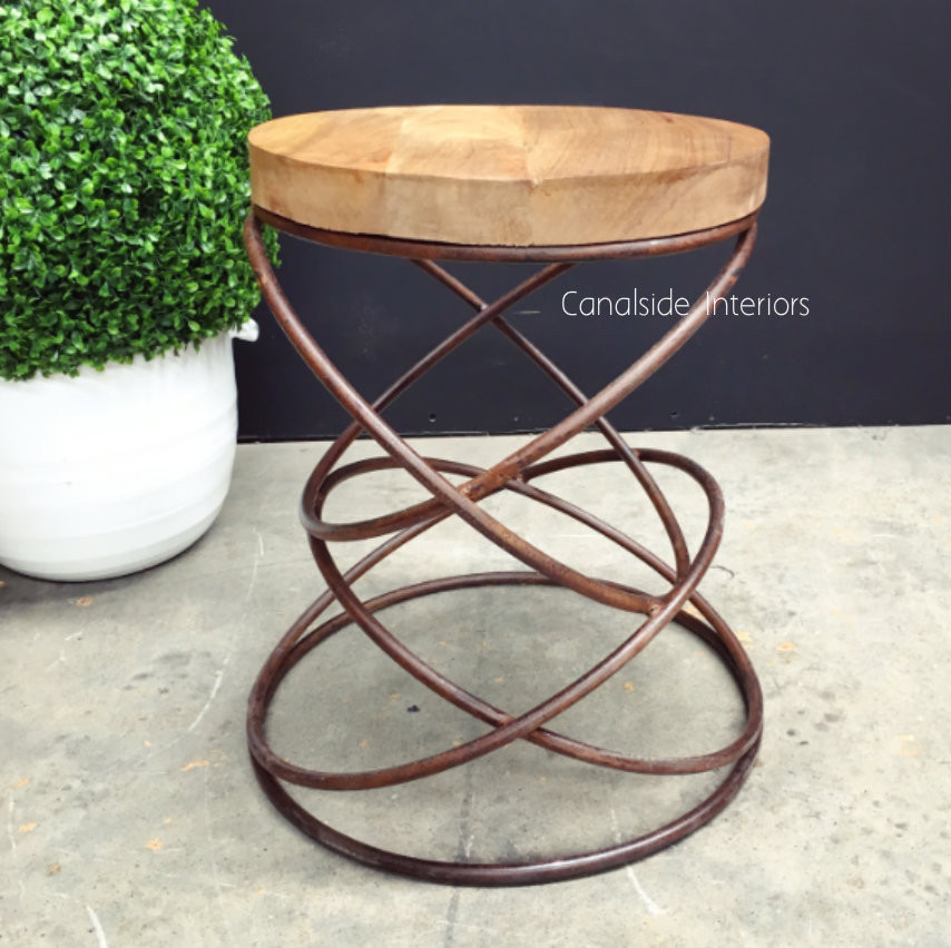 Lord of the Rings Industrial Stool  INDUSTRIAL RUSTIC Style, CHAIRS, CAFE FURNITURE, CHAIRS Stools, TABLES Side Tables, CAFE FURNITURE Stools & Chairs