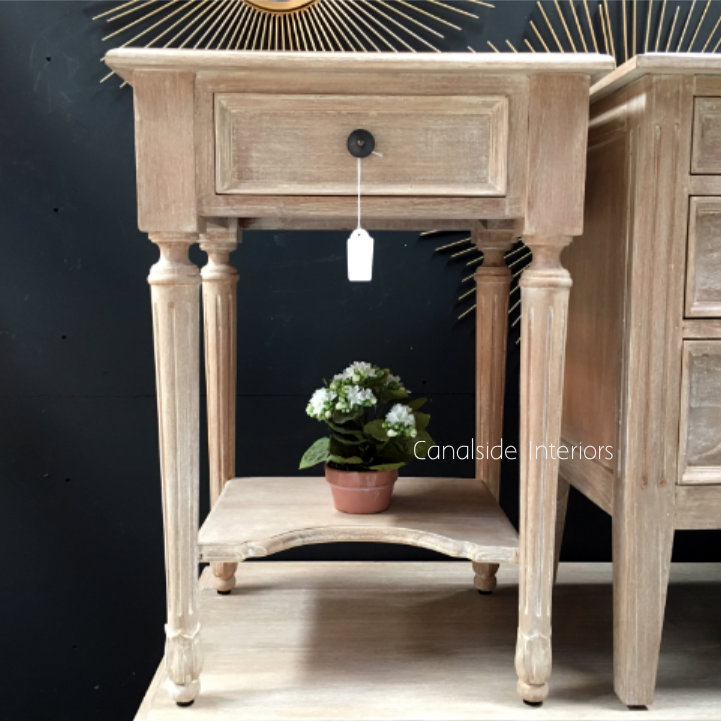 Nadine II Hamptons 1 Drawer Bedside Limewash