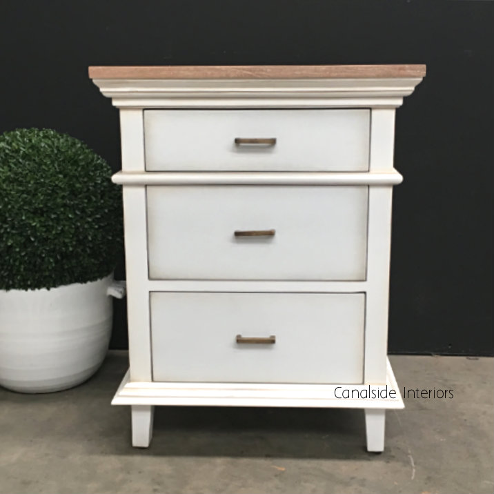 The intricate edge fading of the paint, a testament to the bedside's unique and purposeful design aesthetics.